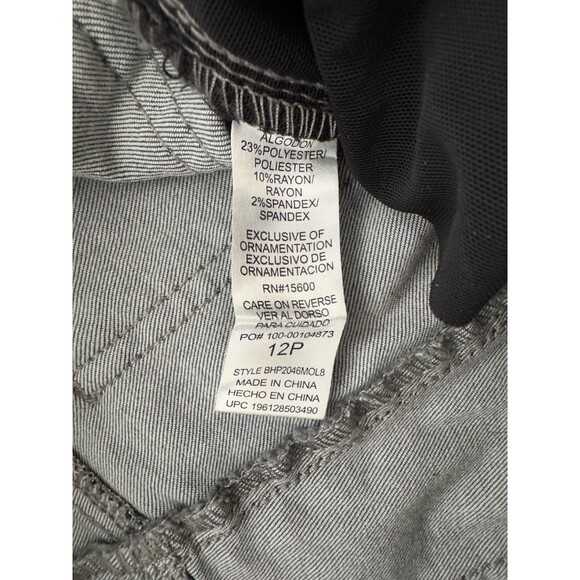 Democracy "Ab"solution Scalloped Hem Crop Jean GRAY SIZE PETITE 12 812-991 - Picture 6 of 7